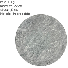 Prato Raso em Pedra Sabão 22cm Val Pedra Sabão