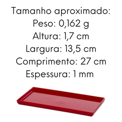 Bandeja Square Retangular Vermelho VemPlast