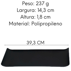 Bandeja servir preta em polipropileno 39 cm VemPlast