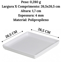Prato Square Branco em Polipropileno A Gourmet