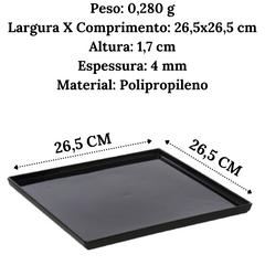 Prato Square Preto em Polipropileno VemPlast