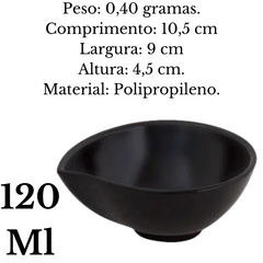 Molheira Gota 120ML PP Preta VemPlast