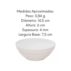 Tigela Bowl Oriental de 500ml Branca VemPlast
