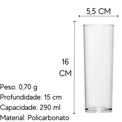 Copo Long Drink Salut 290ML em Policarbonato VemPlast
