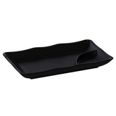 Prato sushi com molheira preto VemPlast