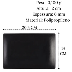 Prato oriental preto em polipropileno VemPlast