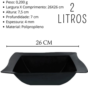 Tigela Saladeira Moove M Preta Polipropileno VemPlast