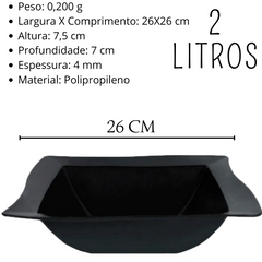 Tigela Saladeira Moove M Preta Polipropileno VemPlast