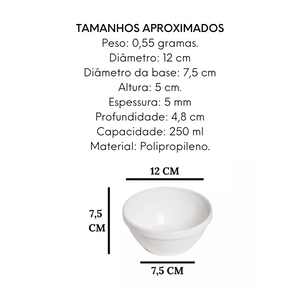 Tigela Sopeira Cheff 250ml em Polipropileno VemPlast