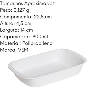 Travessa Servir PP Branca Polipropileno VemPlast