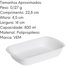 Travessa Servir PP Branca Polipropileno VemPlast