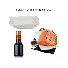 Molheira Shoyu Branca 60ml em Polipropileno VemPlast