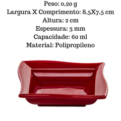 Molheira Shoyu 60ml em polipropileno Vermelho VemPlast