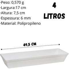Travessa Stillo M 4L Branco em Polipropileno VemPlast