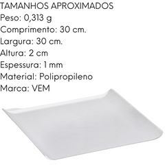 Bandeja Para Servir Branca em Polipropileno VemPlast