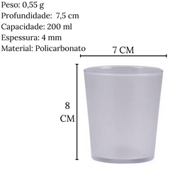 Copo Fresc 200ML Natural em Policarbonato VemPlast