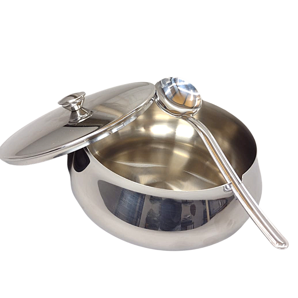 Farinheiro Açucareiro C/ Colher e Tampa de Aço Inox - A Gourmet