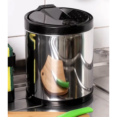 Lixeira pia pequena aço inox com tampa clicar 2,5L Viel