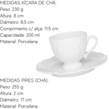 Xicara de Chá Com Pires Soleil Branco 200ml
