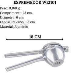 Espremedor de Limão Polido 18cm Weck