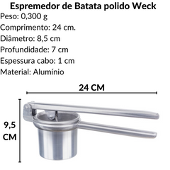 Espremedor de Batata Alumínio Polido Weck Weck
