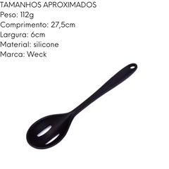 Colher Perfurada de Silicone Preto Weck