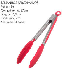 Pegador de Aço Inox Vermelho Ponta de Silicone Weck