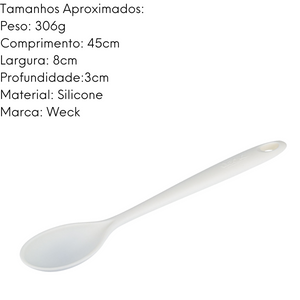 Colher Profissional Silicone de 45cm Branca Weck
