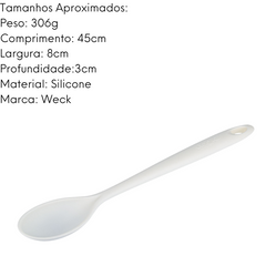 Colher Profissional Silicone de 45cm Branca Weck