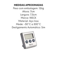 Termômetro e Timer Digital c/ Sonda -50° à 300°C - Weck - A Gourmet