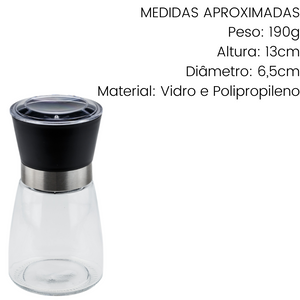 Moedor de Sal e Pimenta Corpo de Vidro Weck