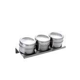 Conjunto Porta Condimento Magnético Prata - A Gourmet