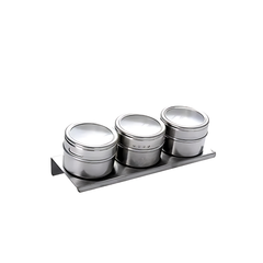 Conjunto Porta Condimento Magnético Prata - A Gourmet