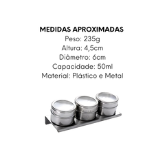 Conjunto Porta Condimento Magnético Prata - A Gourmet