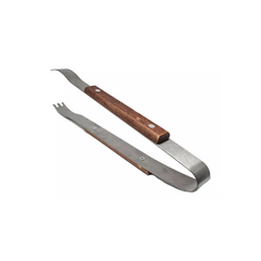 Pegador Para Churrasco De Inox Com Madeira Grande 35cm - A Gourmet