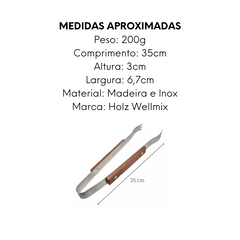 Pegador Para Churrasco De Inox Com Madeira Grande 35cm - A Gourmet