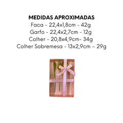 Faqueiro Inox Dourado Luxo 4 Peças com Caixa Presente - A Gourmet