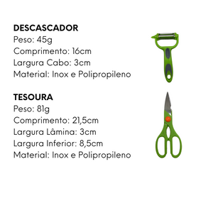 Descascador de Inox Tesoura Multiuso - A Gourmet