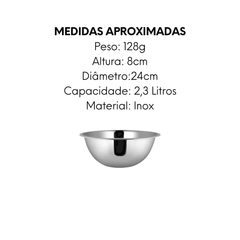 Tigela Bowl Fundo de Aço Inox - A Gourmet