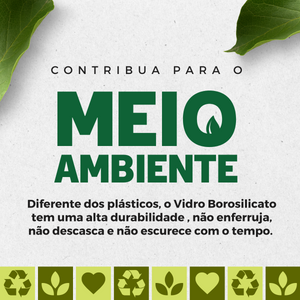 Conjunto 4 Canudos Boro Com Escova de Limpar - A Gourmet
