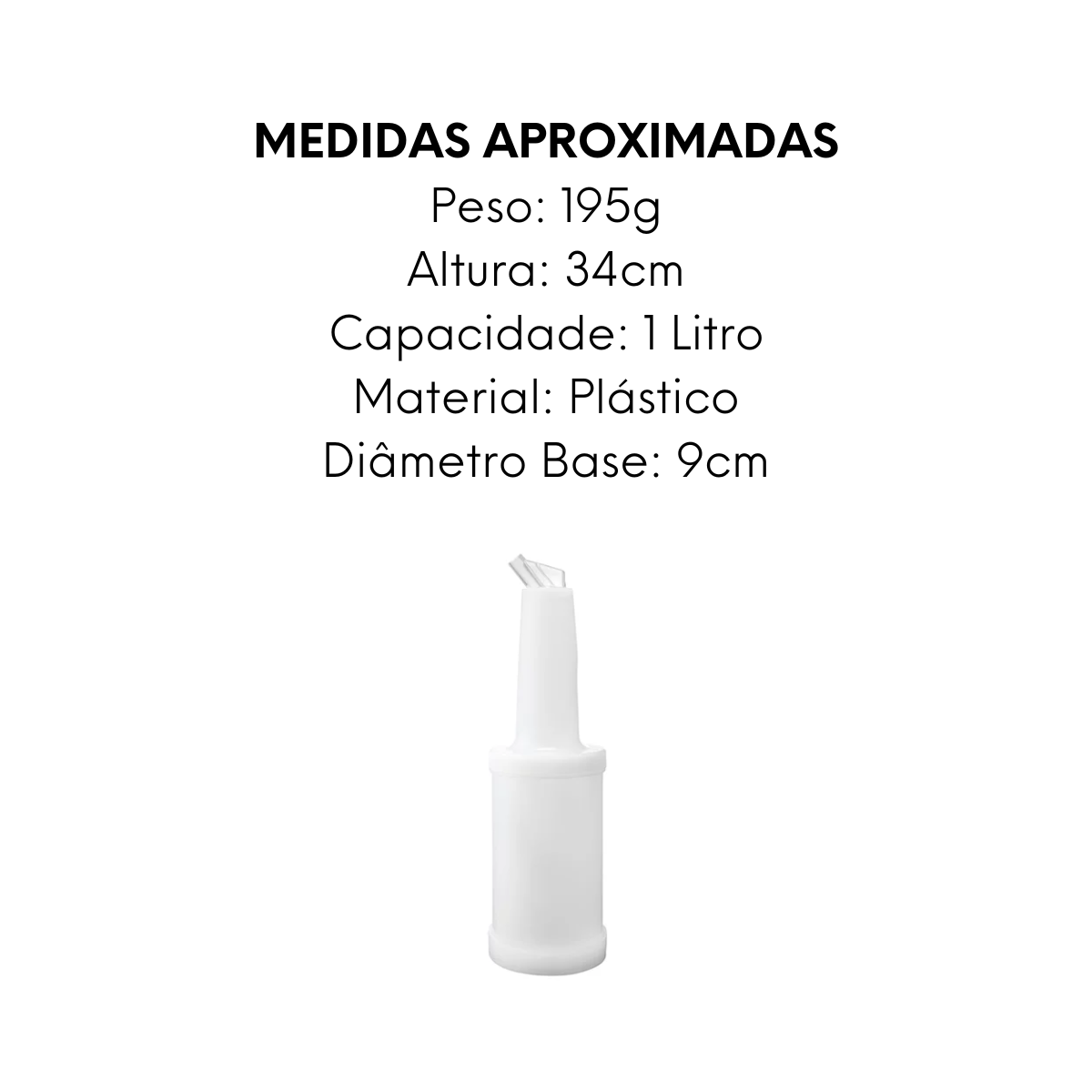 Garrafa Frasco Pourer 1L de Plástico Day Home