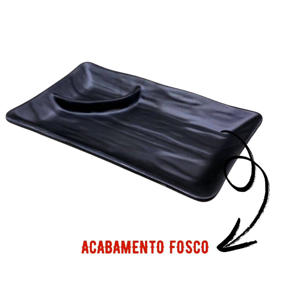 Prato preto porta shoyu Melamina - A Gourmet