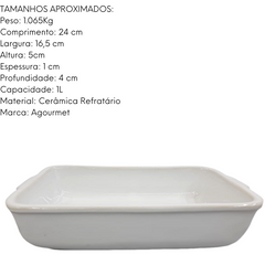 Assadeira Retangular N2 Ceramica Refrataria 1L LaFaenza