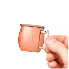 Mini Caneca Moscow Mule Inox Bronze 60ml Mimo Style