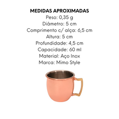Mini Caneca Moscow Mule Inox Bronze 60ml Mimo Style