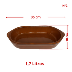 assadeira de ceramica barro 1,7litros