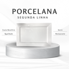 Prato de Porcelana Segunda Linha Retangular Piatto 31cm - A Gourmet