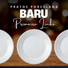 Prato Raso Baru 25cm Primeira Linha de Porcelana - A Gourmet