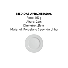 Prato de Sobremesa Flat Bianco 21cm Segunda Linha - A Gourmet