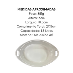 Tigela Oval Com Alça 27,5cm Melamina Bestfer